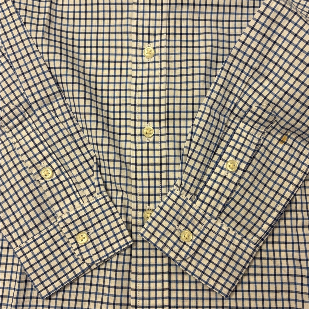 Boys Polo by Ralph Lauren White and Blue Checked Button-Down Shirt - size 7 - Picture 4 of 7